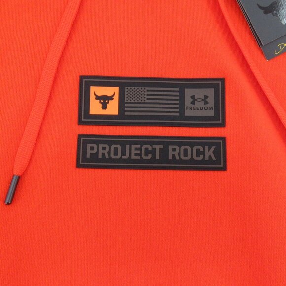 Under Armour UA Project Rock Hoodie Mens Size Medium Orange NEW - Picture 4 of 9